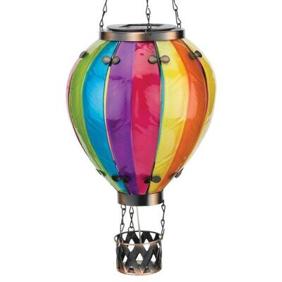 Hot Air Balloon Solar Lantern - Large Rainbow