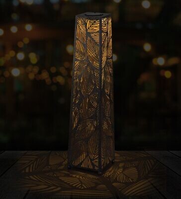 Patio Solar Shadow Lantern - 36" Leaf