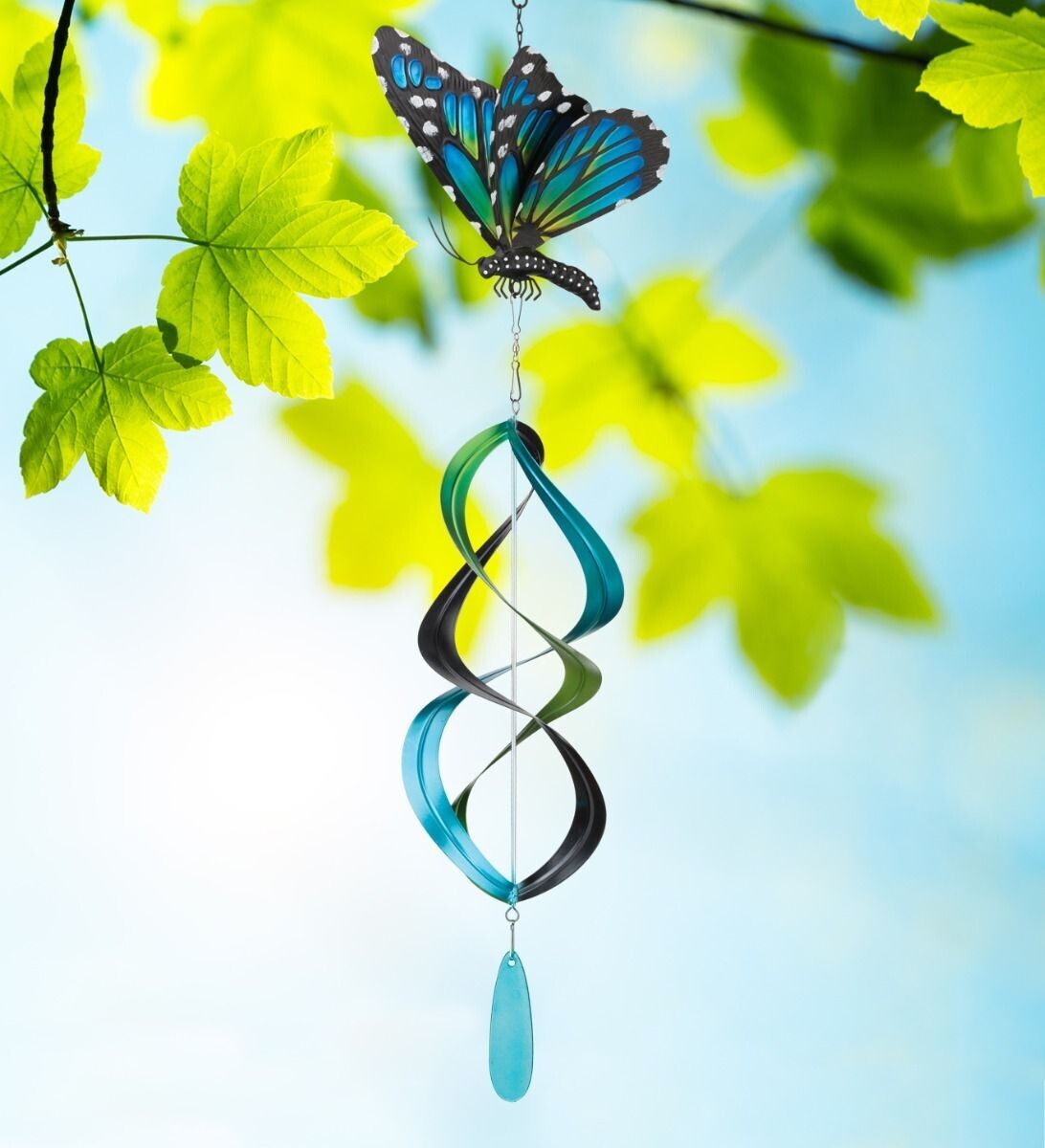 Hanging Wind Spinner - Blue Monarch