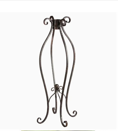 SCROLL GAZING BALL STAND - METAL