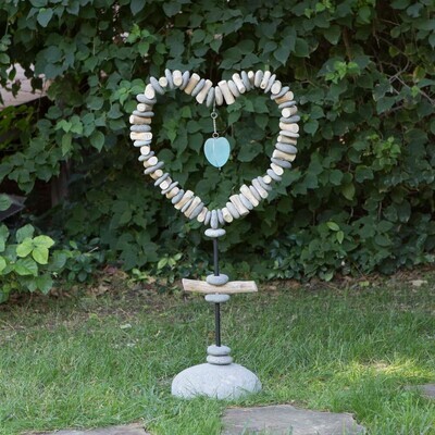21629 Heart Garden Stand with Glass Heart - Small 36&quot; H