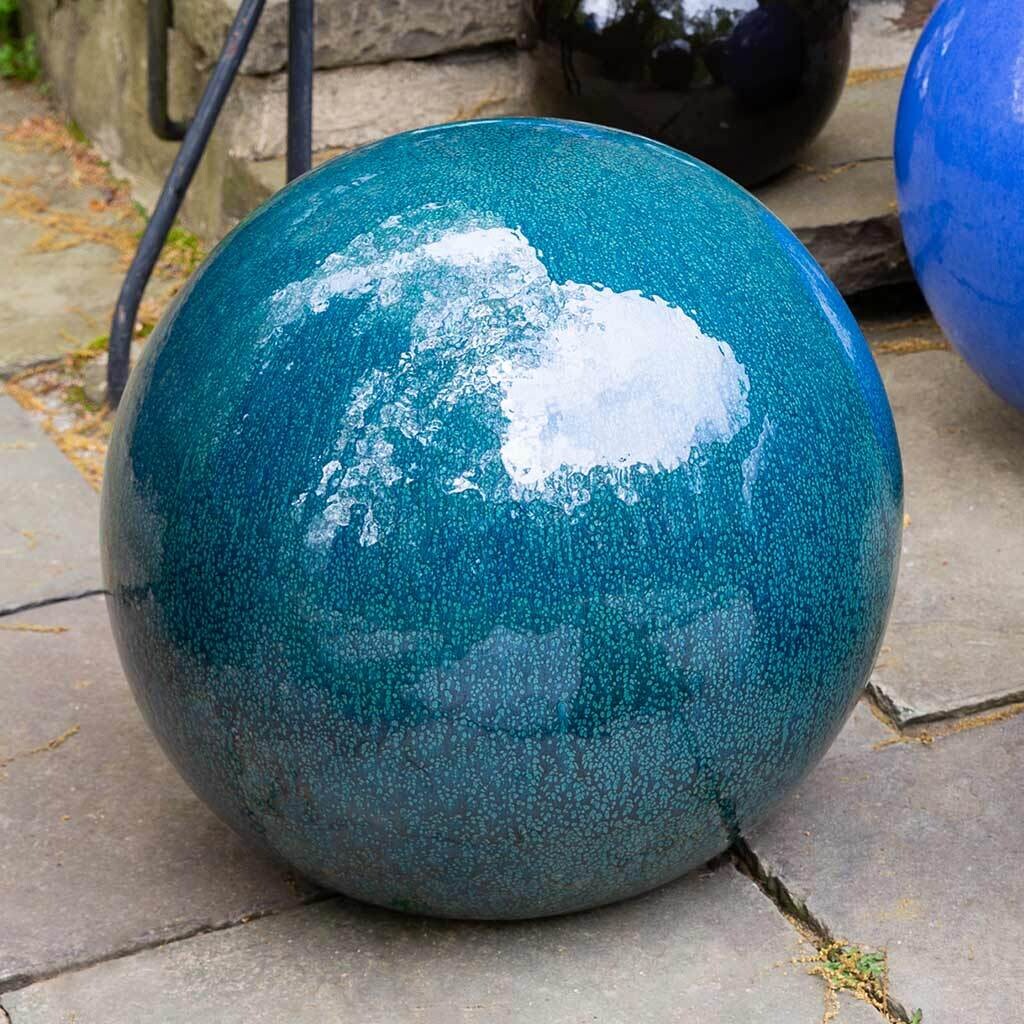Glazed Sphere, Small 11.75&quot; - Indigo Rain