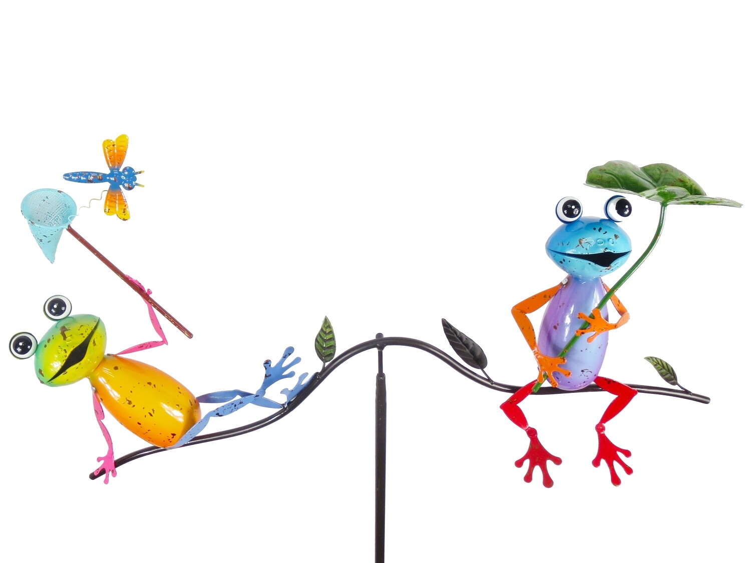 Colorful Frogs - Enameled Metal Balancer Stake