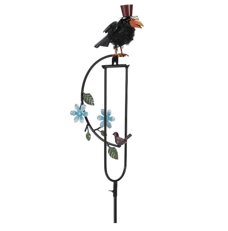 10"x5"x53 H" Metal Bird Rocker Stake - Old Crow
