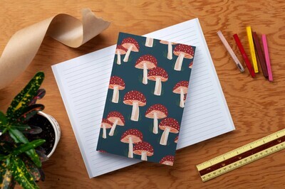 Navy Mushroom Classic Layflat Notebook - lined