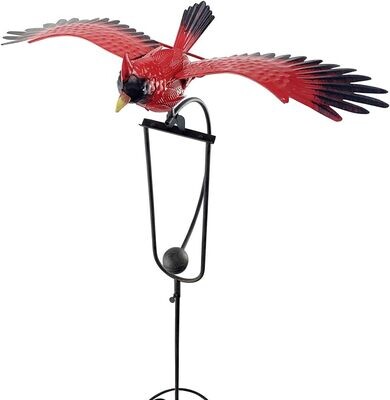 Flying Cardinal Garden Rocker Wind Sculpture, Small
