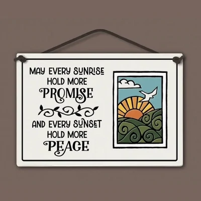 524 LARGE HANGING WALL TILE - SUNRISE / SUNSET