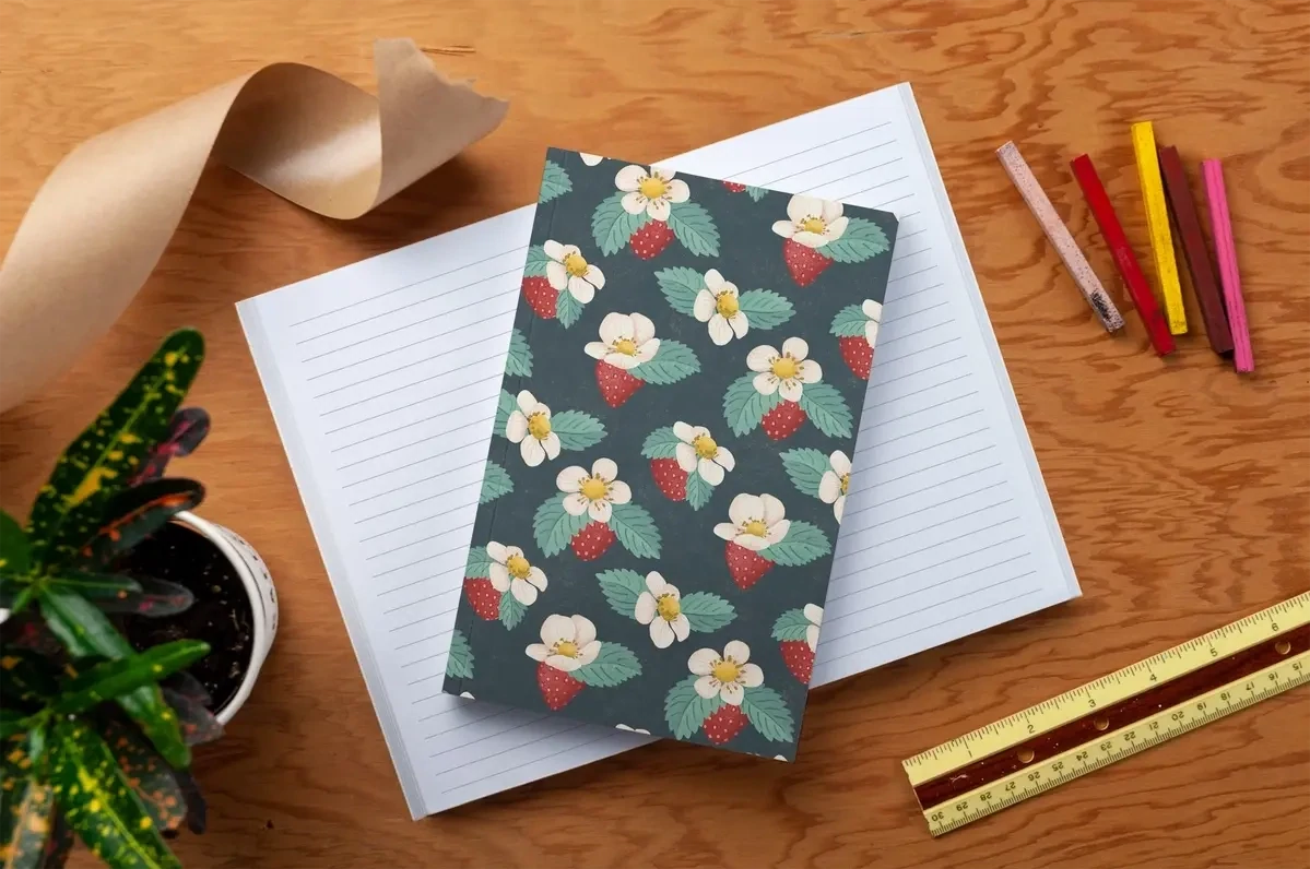 Strawberries Classic Layflat Notebook - Lined