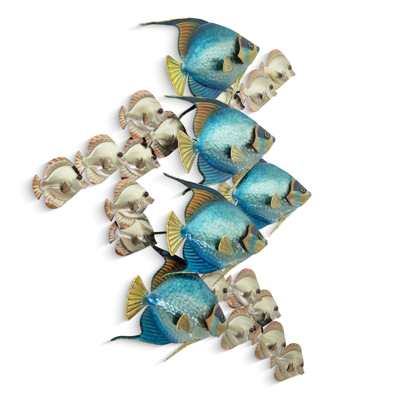 ANGELFISH SCHOOL W/TANGS METAL WALL SCULPTURE