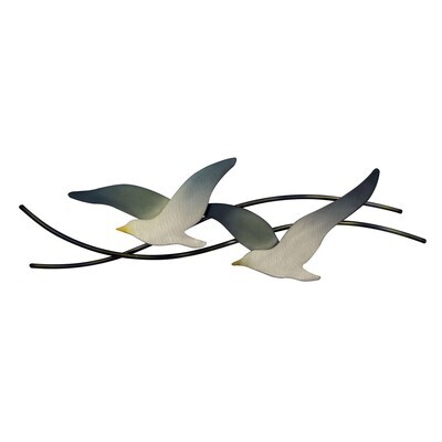 SEAGULLS PAIR METAL WALL SCULPTURE CO146