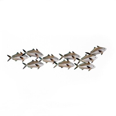 MM203 SARDINE SCHOOL METAL WALL SCULPTURE - FACE RIGHT