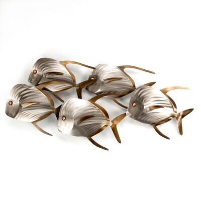 LOOK DOWN SCHOOL OF 5 METAL WALL SCULPTURE MM147L