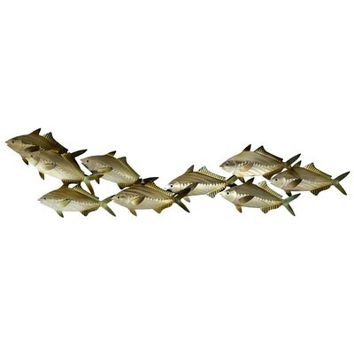 MM203 SARDINE SCHOOL METAL WALL SCULPTURE - FACE LEFT