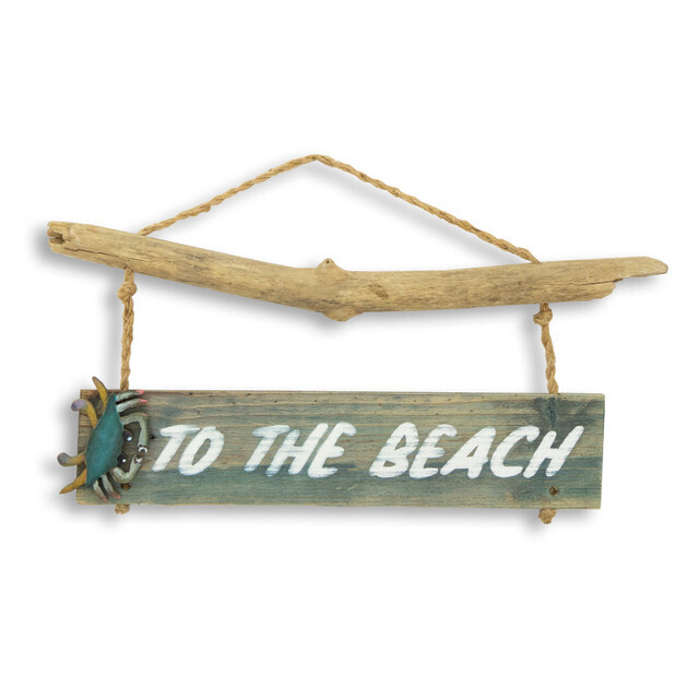 C487 DRIFTWOOD CRAB BEACH SIGN
