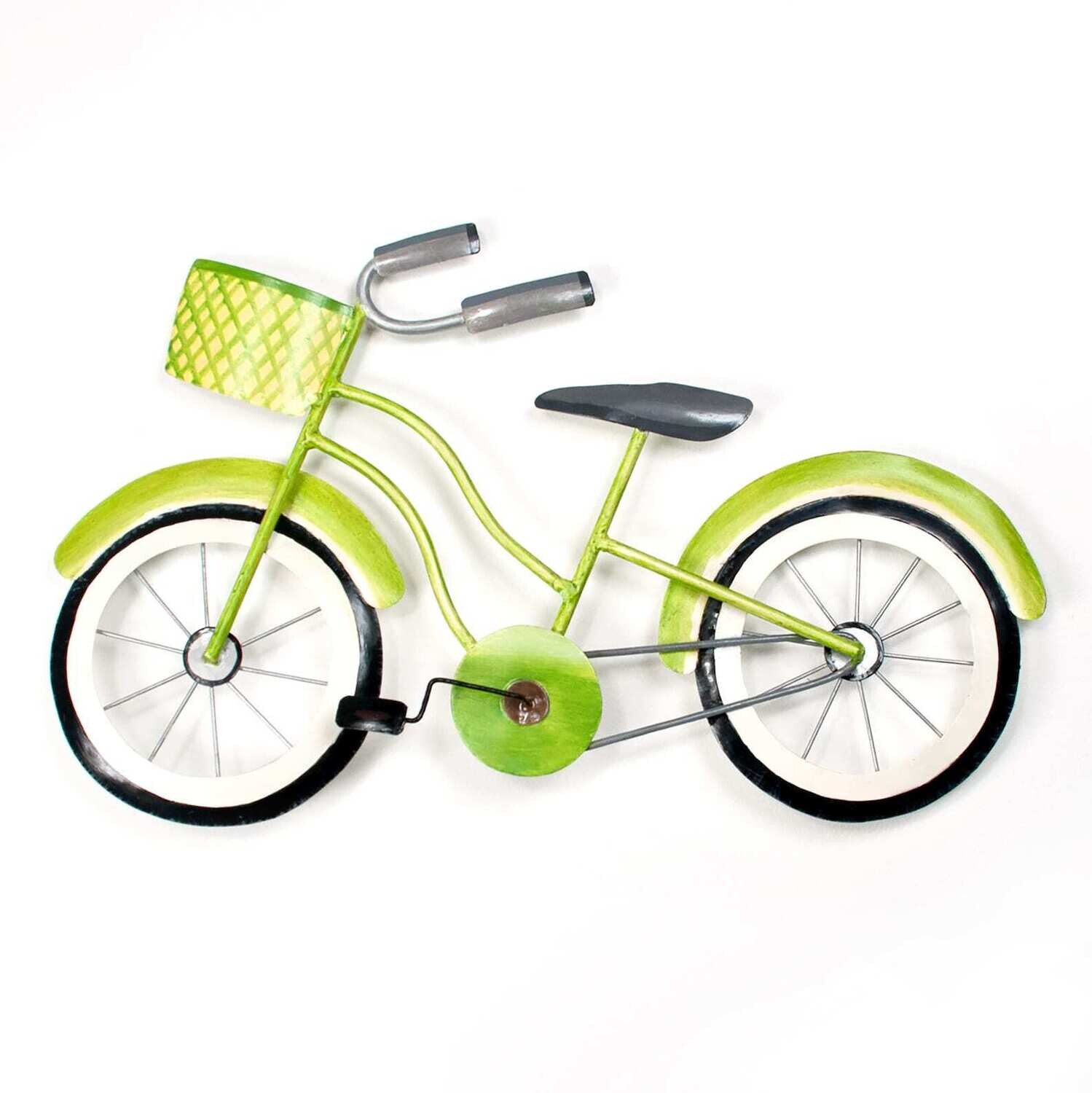 BEACH BIKE SINGLE (LIME) METAL WALL SCULPTURE