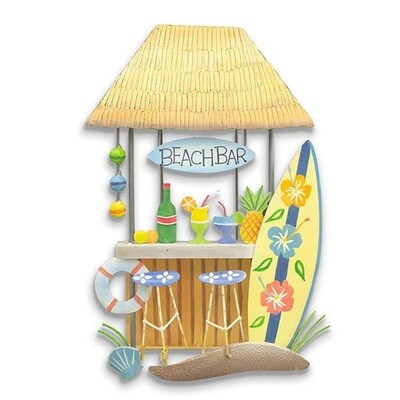 BEACH BAR SHACK METAL WALL ART CA709