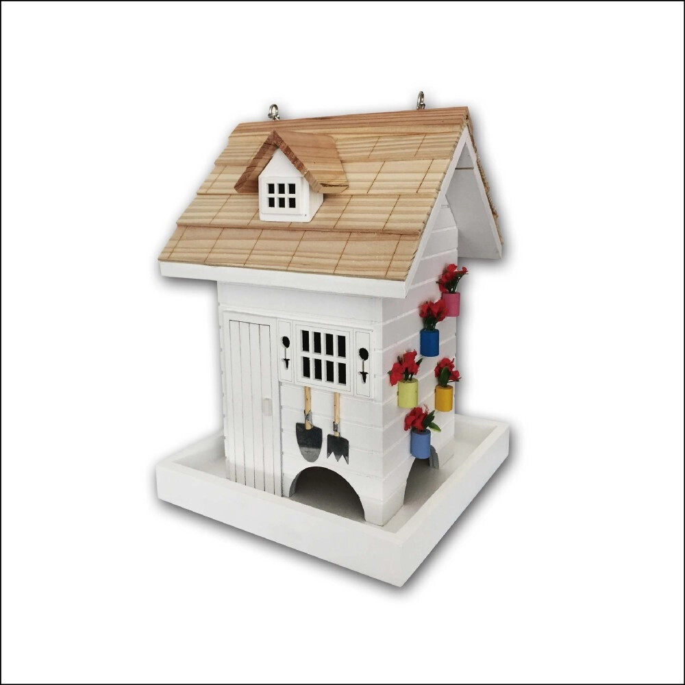 POTTING SHED BIRD FEEDER - WHITE
