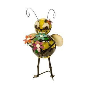 102301 METAL BEE W/ FLOWERS