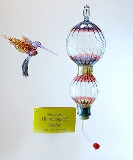 GLASS HUMMINGBIRD FEEDER