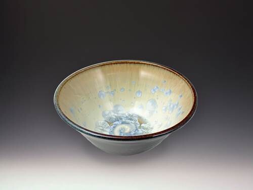 CRYSTALLINE GLAZED MINI BOWL - IVORY DARK OLIVE