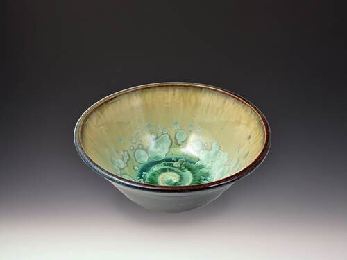 CRYSTALLINE GLAZED MINI BOWL - PATINA DARK OLIVE