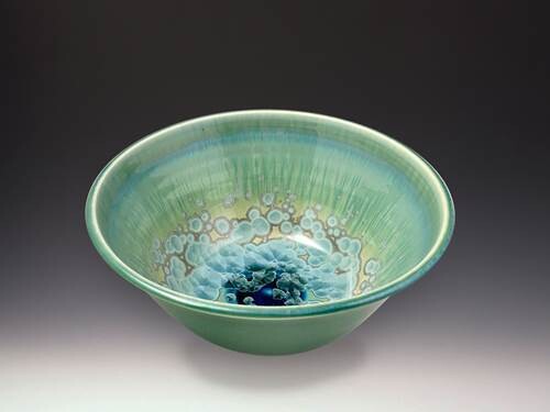 CRYSTALLINE GLAZED SMALL BOWL - PATINA GREEN