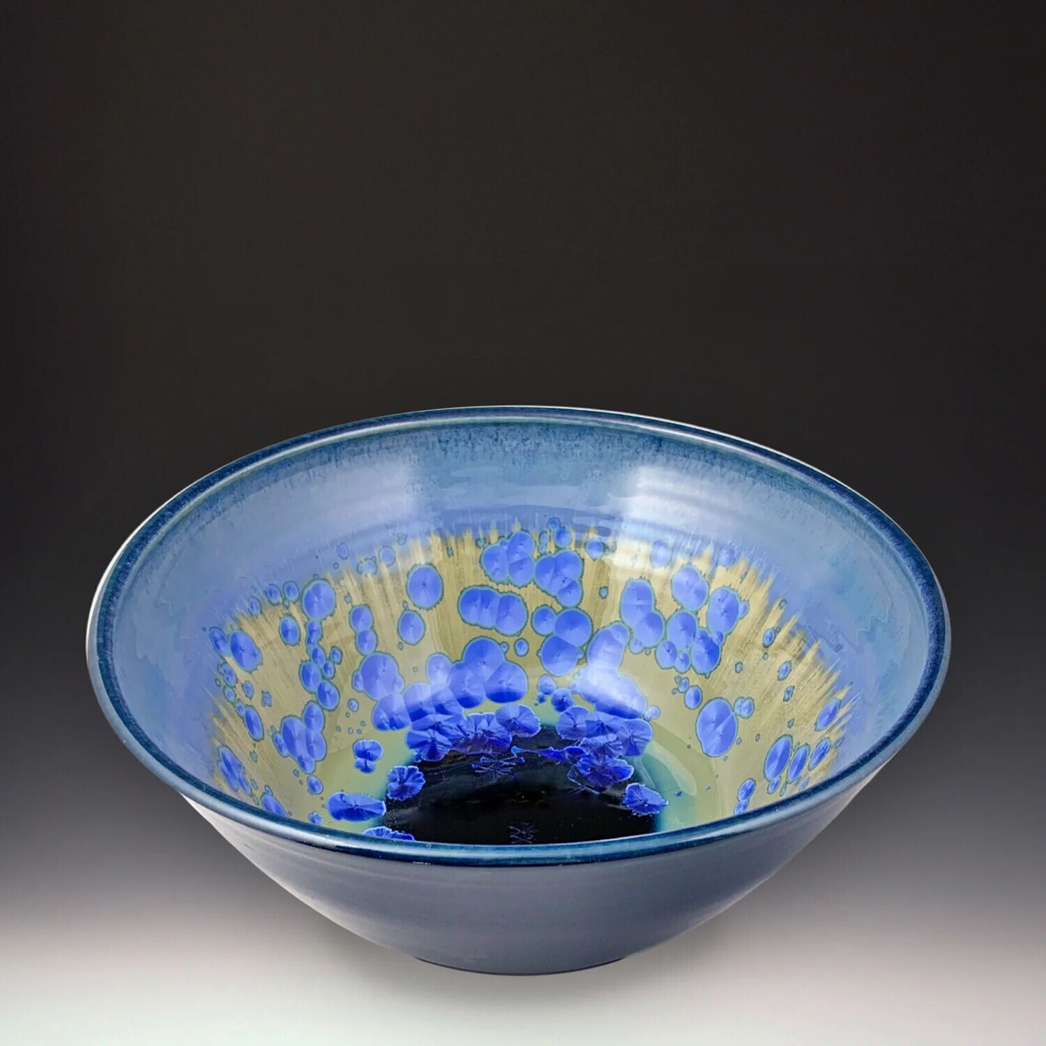 CRYSTALLINE GLAZED MEDIUM BOWL - SKY BLUE
