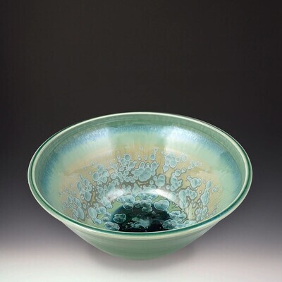 CRYSTALLINE GLAZED MEDIUM BOWL - PATINA GREEN