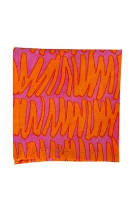 Cocktail Napkins (Set of 4) - Fuchsia / Orange