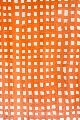 WOOL SCARF - BLOCKS ORANGE