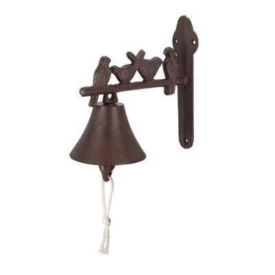 BIRD DOORBELL - CAST IRON, ANTIQUE BROWN