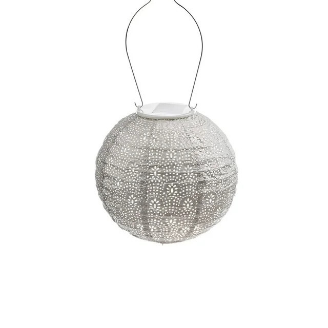 LUMIZ  Indoor / Outdoor Round Fan Lantern, Light Taupe