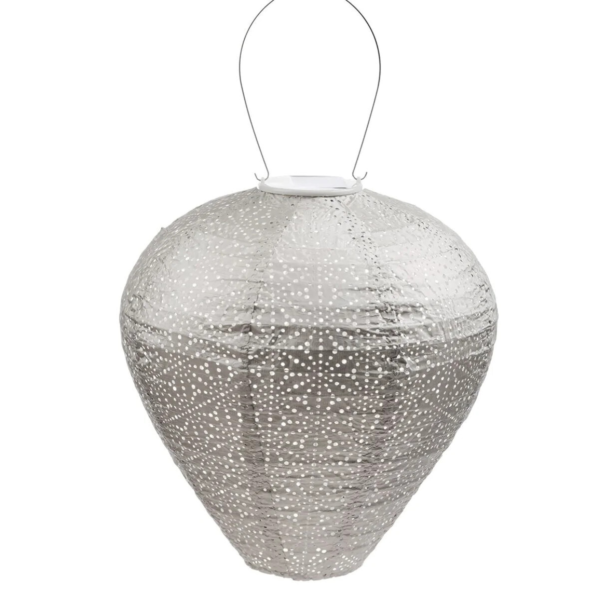 LUMIZ  Indoor / Outdoor  Balloon Sashiko Lantern, Light Taupe