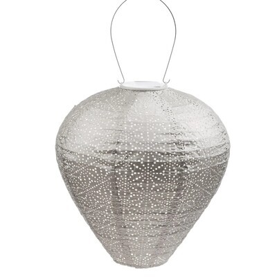 LUMIZ  Indoor / Outdoor  Balloon Sashiko Lantern, Light Taupe
