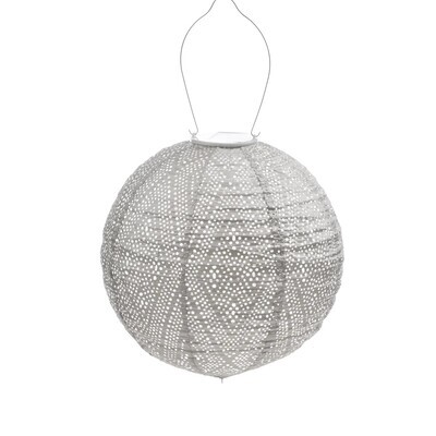 LUMIZ  Indoor / Outdoor Round Ikat Lantern, Light Taupe