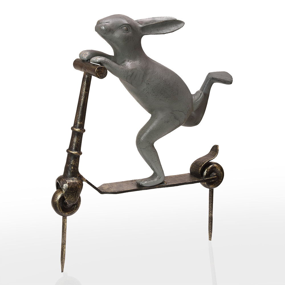 SCOOTER BUNNY GARDEN SCULPTURE