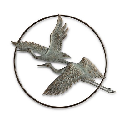 HERONS IN FLIGHT GARDEN WALL HANGING (24" X 30")