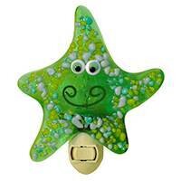 GLASS ART NIGHTLIGHT GREEN STARFISH