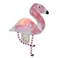 GLASS ART NIGHTLIGHT FLAMINGO