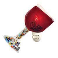 GLASS ART NIGHTLIGHT WINE GLASS