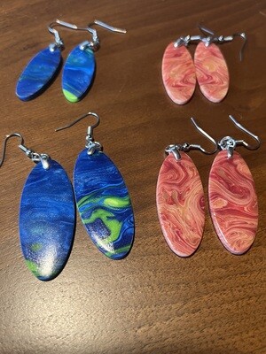 EARRING - BOWLERITE BLUE/GREEN MEDIUM