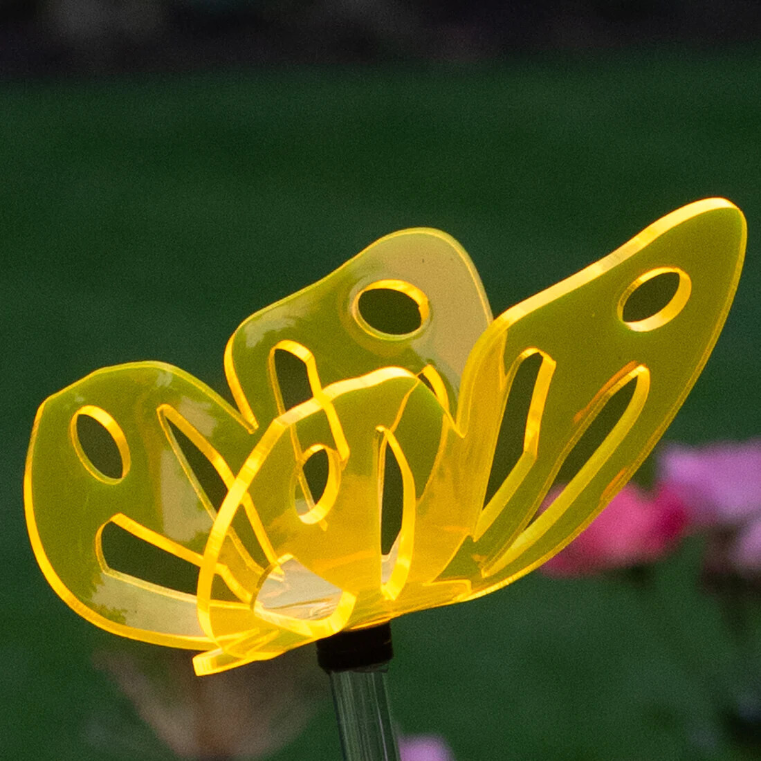 ACRYLIC BUTTERFLY STAKE - 36&quot; TALL - YELLOW