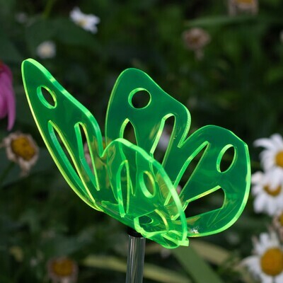 ACRYLIC BUTTERFLY STAKE - 18&quot; TALL - GREEN