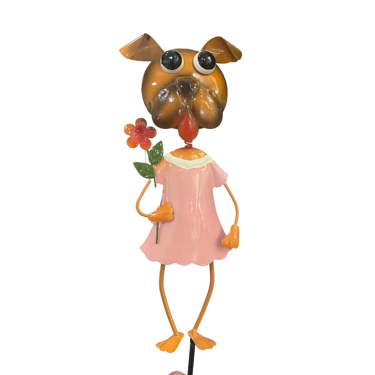 Garden Stake Dog - Flower