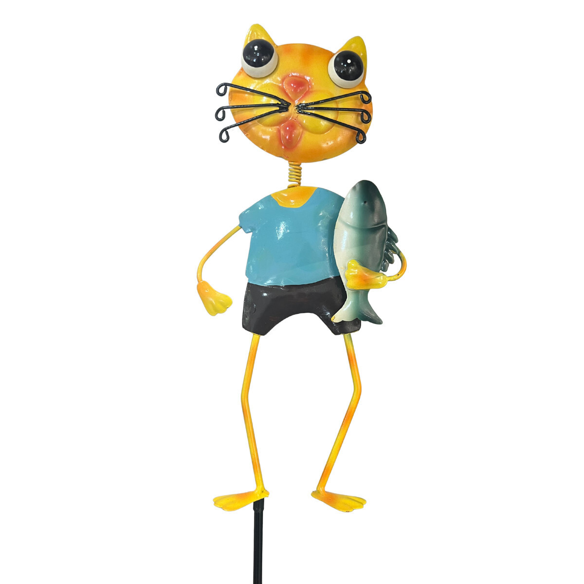 Garden Stake Cat - Fish