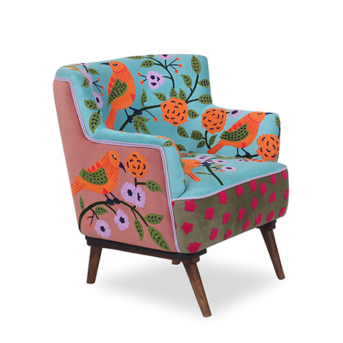COLORFUL ACCENT CHAIR - BIRDS