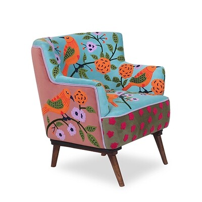 COLORFUL ACCENT CHAIR - BIRDS