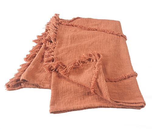 COTTON THROW BLANKET - MANGO