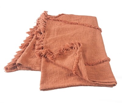 COTTON THROW BLANKET - MANGO
