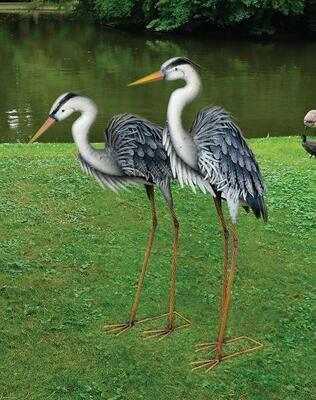 BLUE HERON METAL GARDEN STATUE - ASST.
